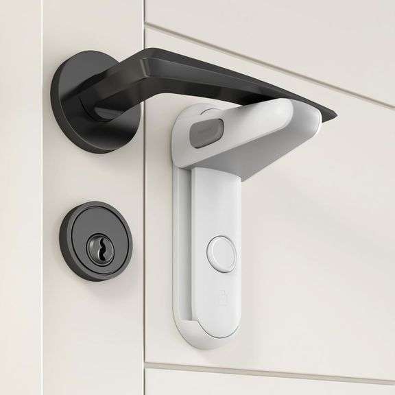 Childproof Door Lever Lock, Baby Proofing Door Handle Lever, image