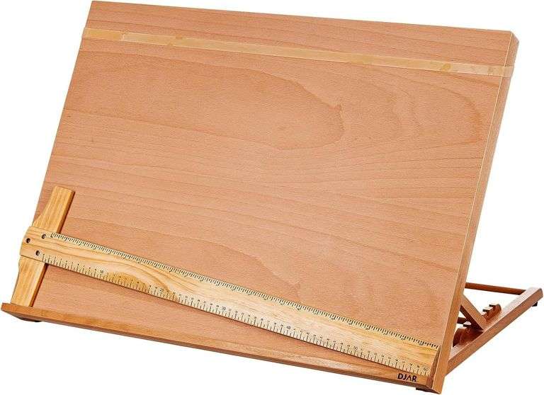 DJAR A3 Drafting Table Easel, Adjustable Portable Beech Wood image