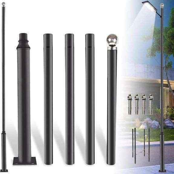$150 16Ft Tall Street Light Pole - Outdoor Adjustable Galvan image