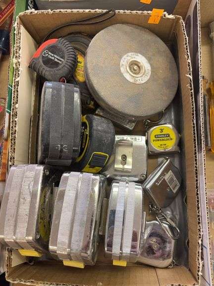 Box of miscellaneous tape measures image