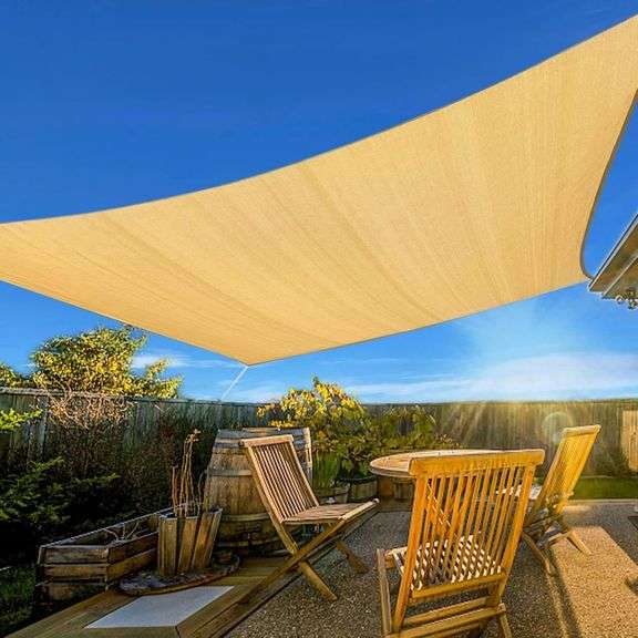 Artpuch Sun Shade Sail, 10'x13' Sand Rectangle, Curved Edged image