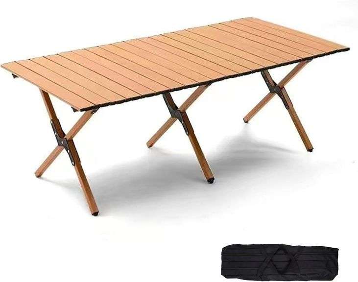 Folding Camping Table, 48Inch Lightweight Roll-Up Table Alum image