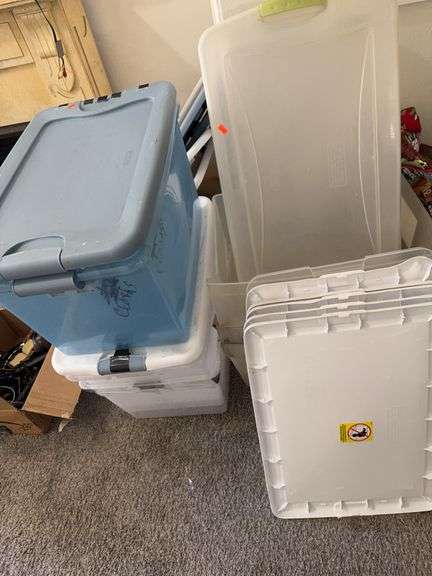 Stack of plastic tubs image