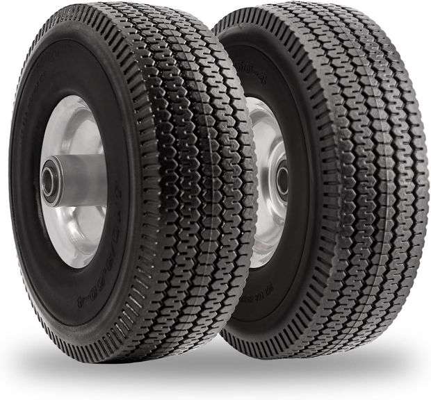 RRQ 10 Inch Solid Polyurethane Tire 4.10/3.50-4 Tire, 10" Fl image
