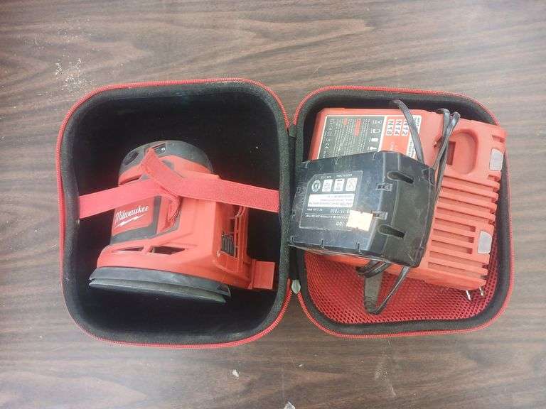 Milwaukee Sander w battery and charger image
