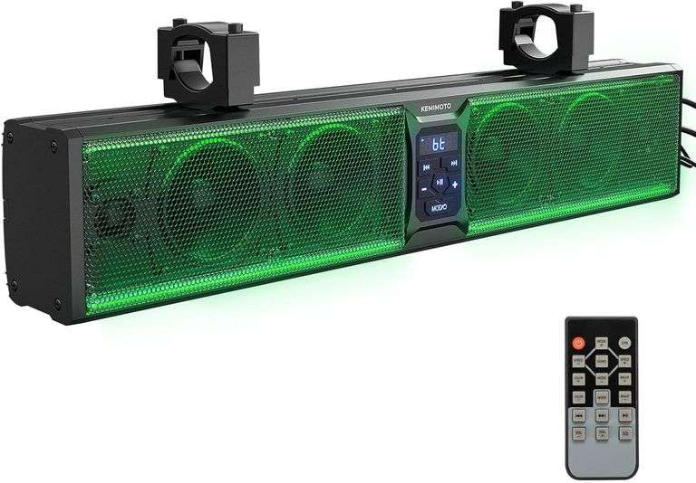 $135 KEMIMOTO 6-Speaker Metal UTV Sound Bar, 25-inch IP65 Wa image