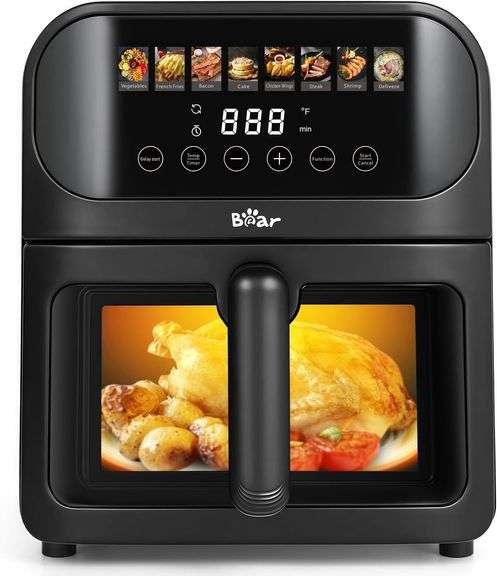 Bear Air Fryer, Stainless Steel Airfryer 8 Presets for Fast image