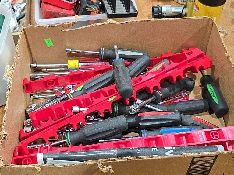 Box of Socket Wrenchs and Organizers image