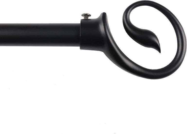 Curtain Rods for Windows 66 to 120, Black Curtain Rods, Deco image
