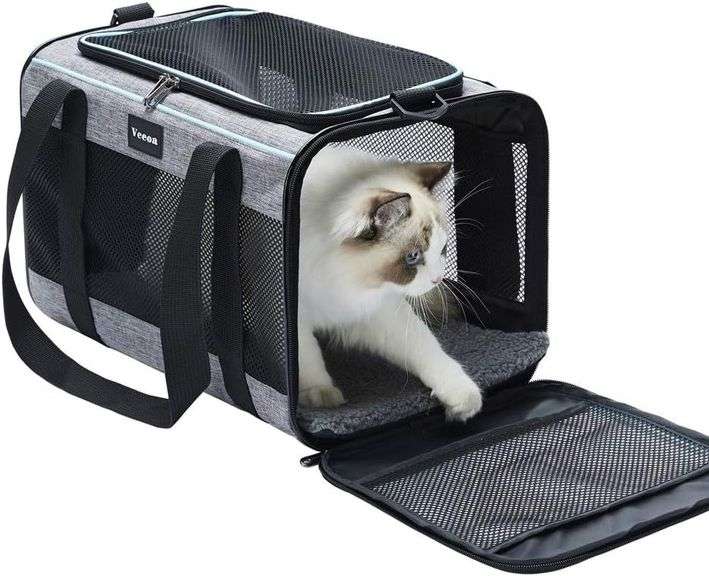 Vceoa 17.5x11x11 Inches Cat, Dog Carrier for Pets Up to 16 L image