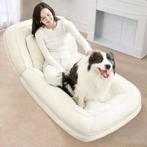 $229 Human Dog Bed Foldable with 5 Adjustable Positions,Wash image