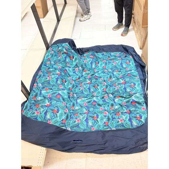 Inflatable Double Sleeping Pad Quilt Tropical Floral 75x55 image