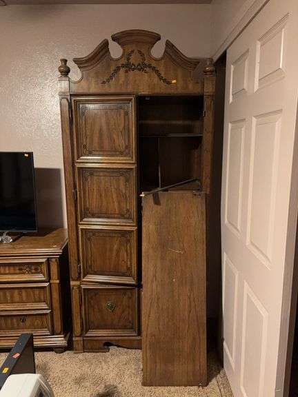 3 Piece Bedroom Set: Armoire, Dresser, End Table image