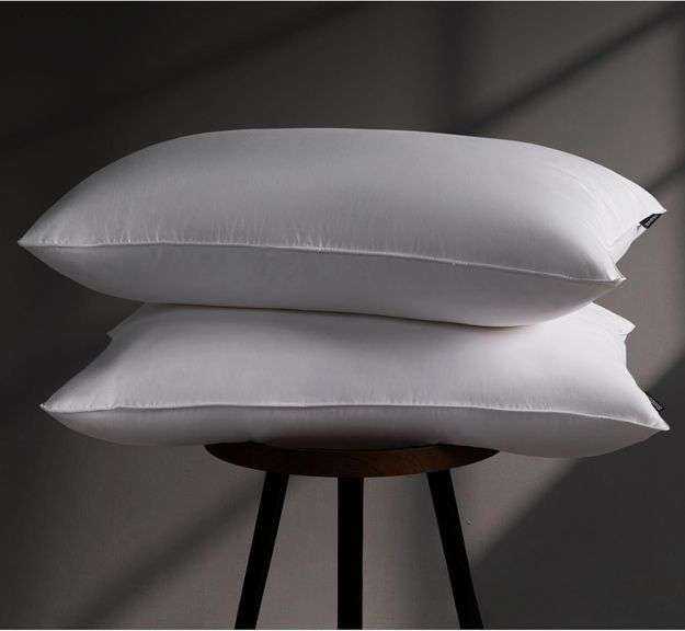Luxury Feather Down Pillow Queen Size Set of 2 Pack, 100% Co image