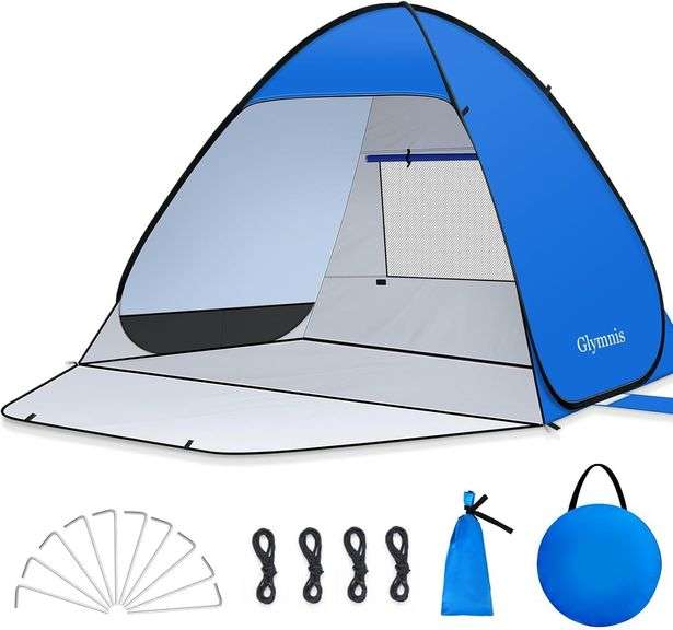 Glymnis Pop Up Beach Tent Beach Shade Tent for 1-4 Persons S image