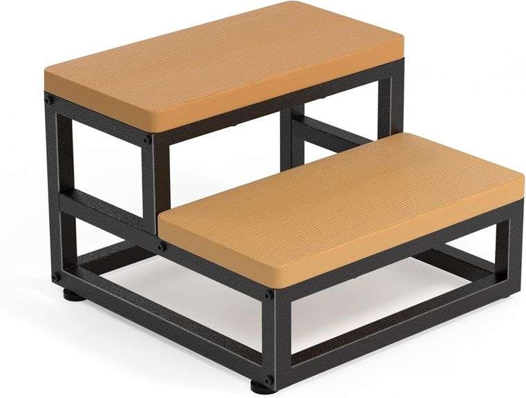 Y&M Two Step Stool for Adults Kids, Waterproof HPDE Bed Step image