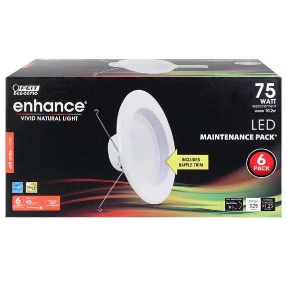 Feit Enhance Soft White 5-6 in. W LED Dimmable Recessed Down image