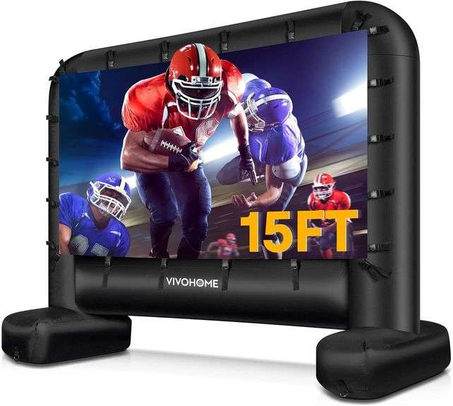$120 VIVOHOME 15 FT Inflatable Projector Screen for Outside, image