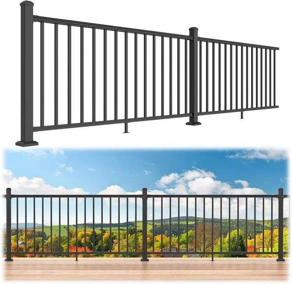 $356 36 in. H x 12 ft. W Porch and Deck Railing Kit, Aluminu image