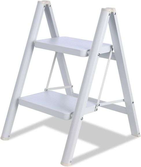 2 Step Ladder, Folding Step Stool for Adults with Wide Anti- image