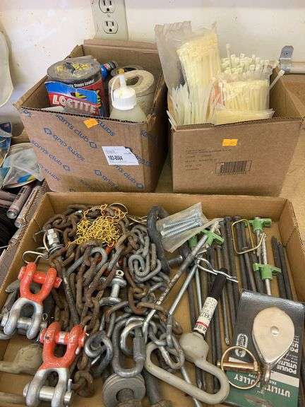 Zip ties , chains,  assortment of home goods image