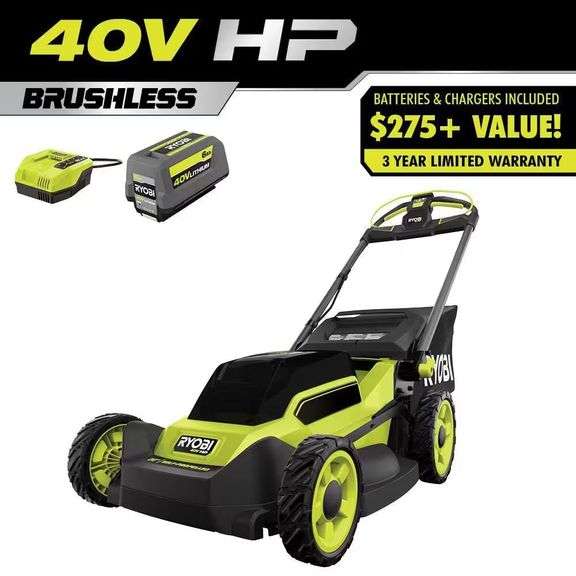 $399 RYOBI 40V HP Brushless 20 in. Cordless Electric Battery image
