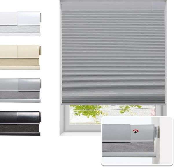 No Drill Cellular Shades for Indoor Windows, Thermal Insulat image