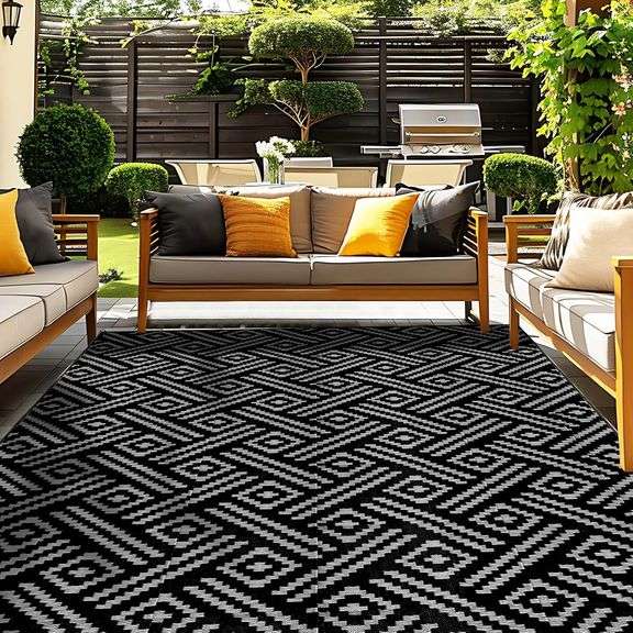 OPPODREAM Outdoor Rug 8x10 Patio Waterproof, Large Outdoor P image