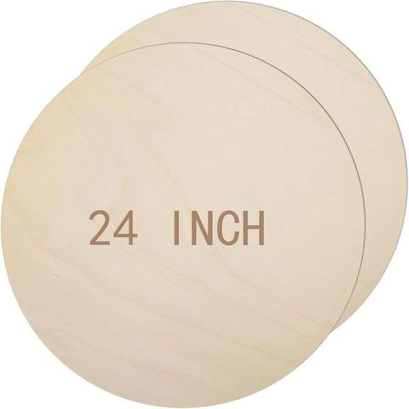 2 Pieces 24 Inch Round Wood Circles for Crafts Blank Round W image