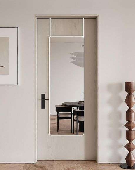 14"x48" Rounded Rectangle Over-The-Door Mirror - Full Length image