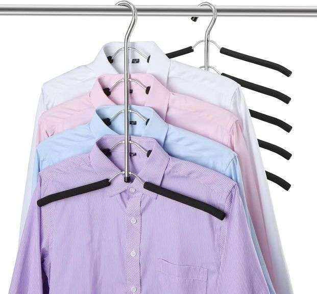 DOIOWN Blouse & Shirt Hangers - Non Slip Space Saving Stainl image