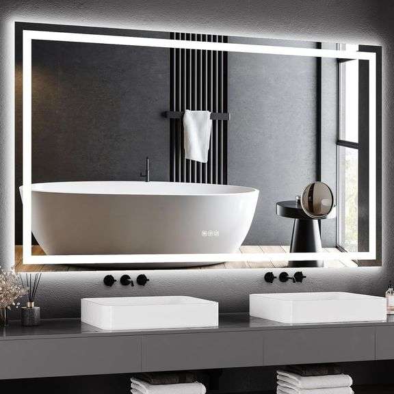 $216 GarveeHome 60"x 36" LED Bathroom Mirror with Lights, Di image