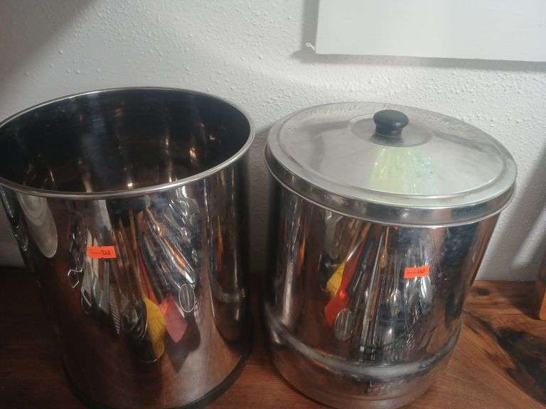 Metal pots. image