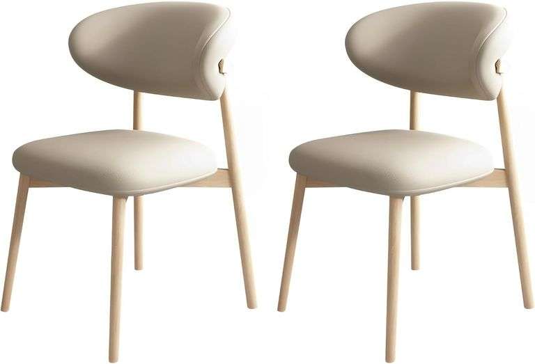 $179 Wooden Armless Dining Chairs Mid Century Modern Kitchen image