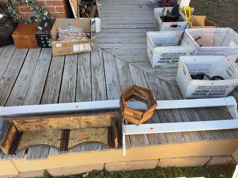 Lot of wooden shelfs image