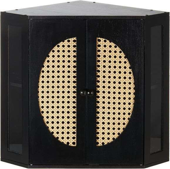 BRONYPRO Boho Rattan Corner Bread Box for Kitchen Countertop image