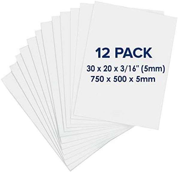 Foam Board 20 x 30 x 3/16" (5mm) - 12 Pack - White Poster Bo image