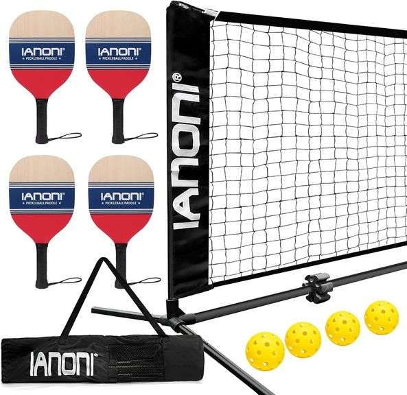 Portable Pickleball Net Set Official Size 4 Pickleball Paddl image
