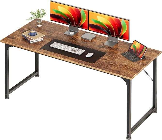 Huuger Computer Desk, 55 Inch Home Office Desk, Gaming Writi image