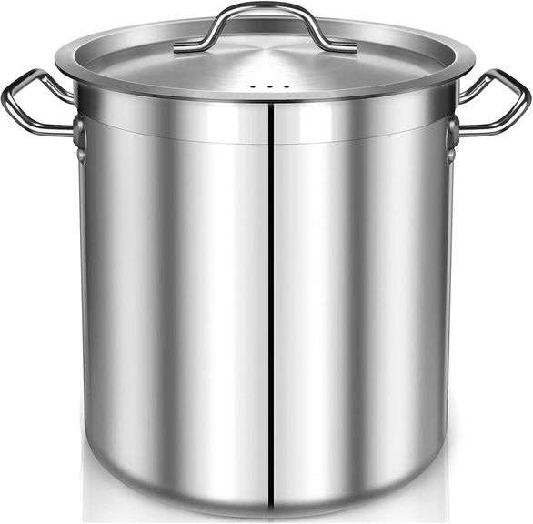 $120 35 Quart Stainless Steel Cooking Pot - Stock Pot with L image