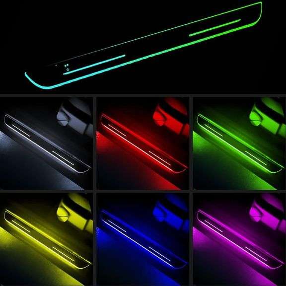 2PCS LED Door Sill Lights,Magnet Fixation,Wiring-Free Car Pe image