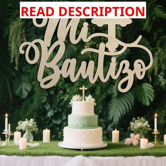 Mi Bautizo Wood Sign   Baptisms and Religious Celebrations B image