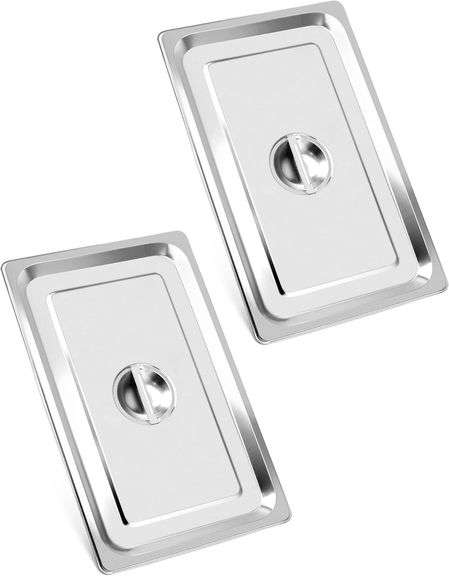 QWORK Full Size Stainless Steel Steam Table Pan Cover with H image