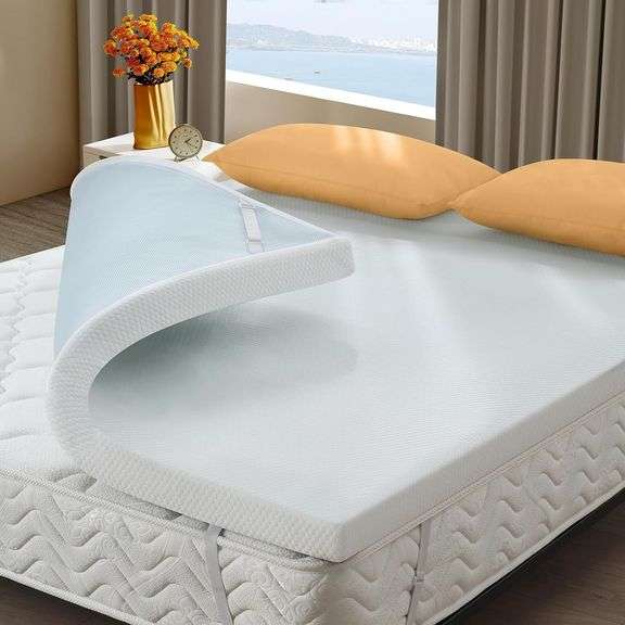 3 Inch Queen Memory Foam Mattress Topper, Cooling Gel Bed To image
