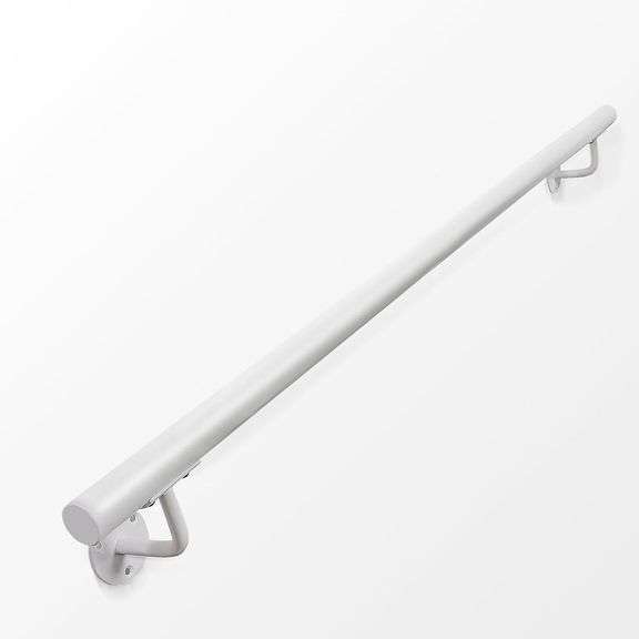4 FT Heavy Duty White Metal Stairs Railing Indoor, Wall Moun image