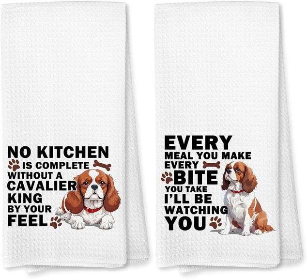 Cavalier King Charles Spaniel Kitchen Towels,Every Meal You image