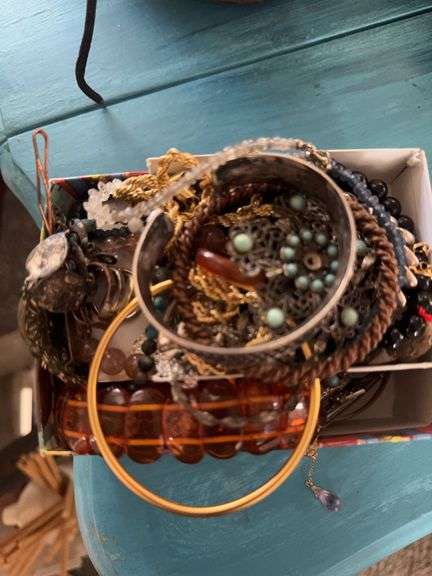 Box of costume jewlery image