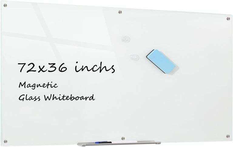 $178 Glass Whiteboard Magnetic Dry Erase Board 6' x 3', Larg image