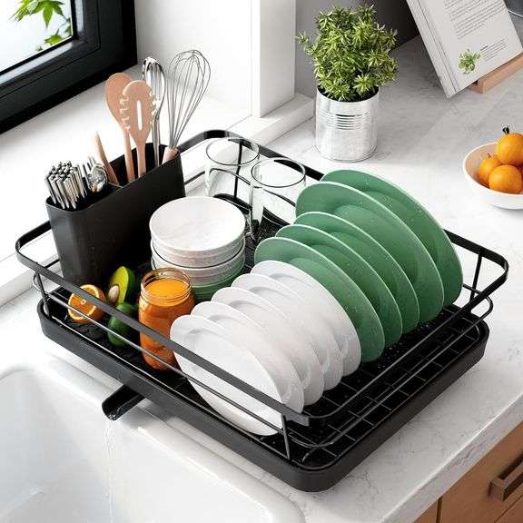 Kitsure Dish Drying Rack for Kitchen Counter, Stainless Stee image