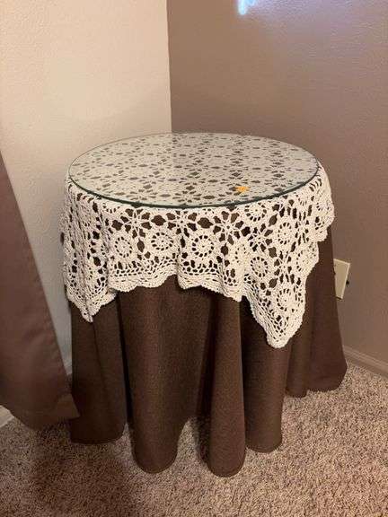 Small end table with glass top image